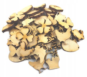 Zestaw WIELKANOC 100szt 2cm Baran Królik Motyl scrapki dekory