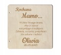 Drewniana kartka na Dzień Mamy laurka z życzeniami grawer dla mamy