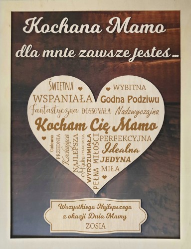 Podziękowanie prezent na Dzień Mamy obraz 3D upominek dla matki