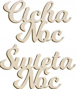 Drewniany napis Cicha Noc Święta Noc ozdoba Boże Narodzenie stroik święta