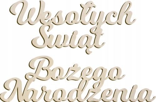 Drewniany napis Wesołych Świąt Bożego Narodzenia ozdoba Boże Narodzenie