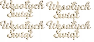 Drewniany napis 4 szt. Wesołych Świąt święta ozdoba stroik Boże Narodzenie