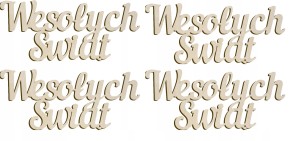 Drewniany napis Wesołych Świąt 4 szt. święta ozdoba Boże Narodzenie stroik