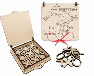Prezent na dzień kobiet dziewczyn gra kółko i krzyżyk grawer życzenia
