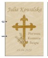 Drewniany album na Zdjęcia Pierwsza Komunia Święta- Prezent komunijny