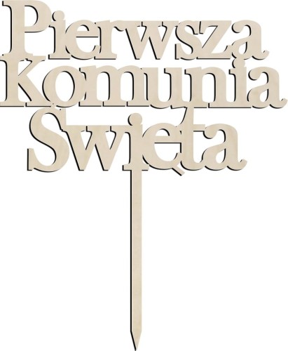 Ozdoba na tort Topper Pierwsza Komunia Święta z napisem imię