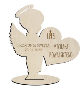Statuetka IHS prezent na Pierwszą Komunię Świętą z napisem grawer