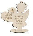 Statuetka Pamiątka Pierwszej Komunii Świętej napis grawer IHS 