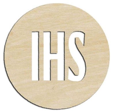 Drewniany dekor Pierwsza Komunia Święta IHS decoupage scrapki