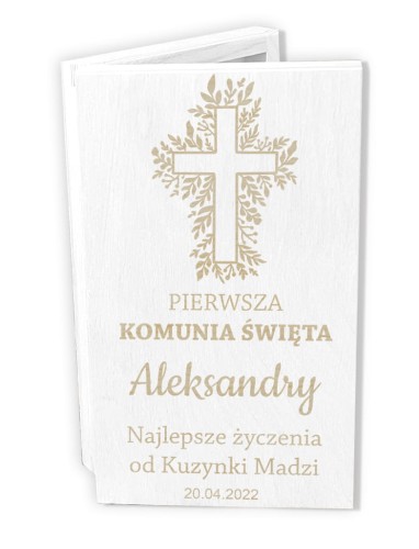 Pudełko na pieniądze Pierwsza Komunia Święta z grawerem
