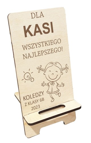 Drewniana podstawka na telefon stojak uchwyt Dzień Kobiet