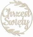 Obręcz Chrzest Święty dekoracja na ścianę wianek listki