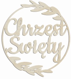 Obręcz Chrzest Święty dekoracja na ścianę wianek listki
