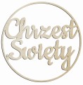 Obręcz drewniana Chrzest Święty koło napis wianek 