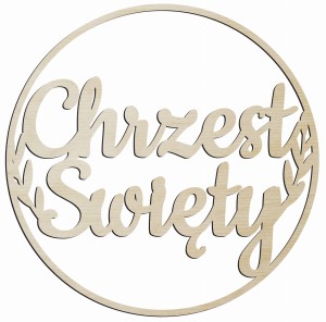Drewniana obręcz Chrzest Święty Koło Wianek dekoracja