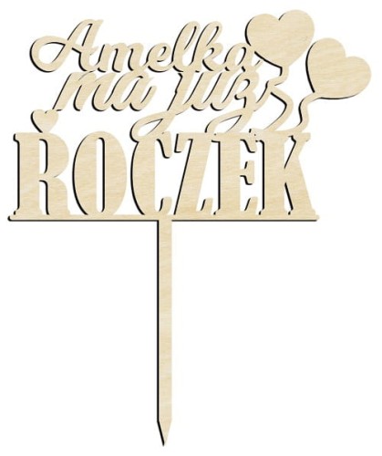 Drewniany topper z imieniem na Roczek dekoracja drewniana urodziny