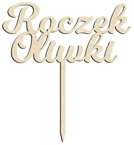 Roczek z imieniem topper drewniany na urodziny tort dla dziecka