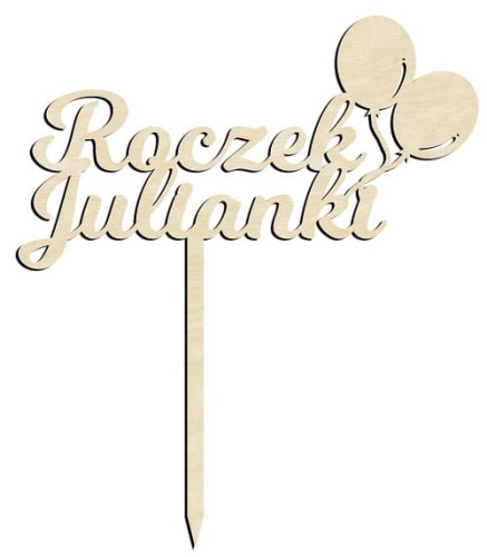 Topper na Roczek z imieniem dziecka urodzinowy napis na tort