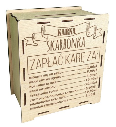 Wykreślana skarbonka prezent dla niej dla niego Wyzwanie Oszczędzanie