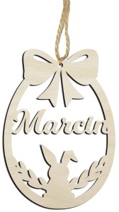 Bombka z imieniem Wielkanoc jajko królik z dekoracją zawieszka wielkanocna