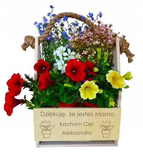 Nosidełko drewniane Doniczka na Dzień Mamy dla Mamy i Teściowej