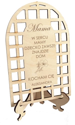 Drewniane podziękowania dla Mamy na Dzień Mamy laurka