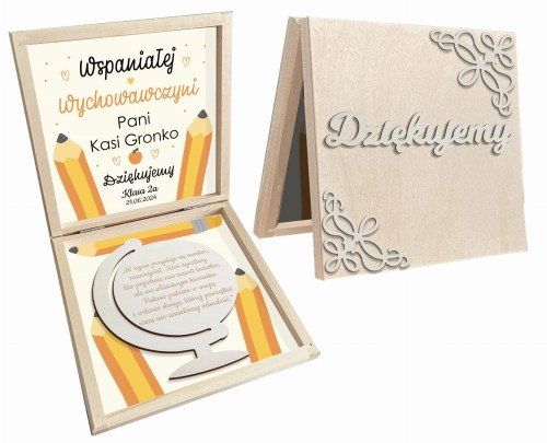 Podziękowanie dla nauczyciela prezent na koniec zakończenie roku 3d imię