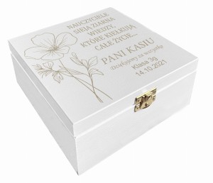 Białe pudełko prezentowe dla Nauczyciela prezent na zakończenie szkoły