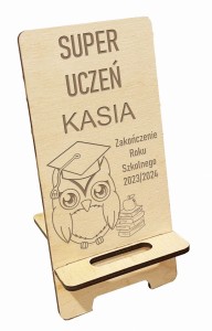 Drewniana podstawka na telefon stojak uchwyt prezent zakończenie roku