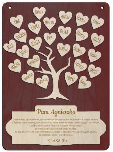 Podziękowanie dla Nauczyciela wychowawcy ramka na zakończenie roku imiona