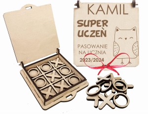 Gra Kółko i Krzyżyk pasowanie na ucznia prezent gra dla ucznia ślubowanie