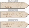 Linijka na pasowanie na ucznia prezent drewniana pamiątka z tekstem imię