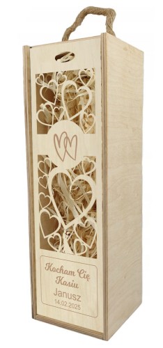 Pudełko na wino prezent Walentynki Dzień Kobiet dla Dziewczyny Chłopaka