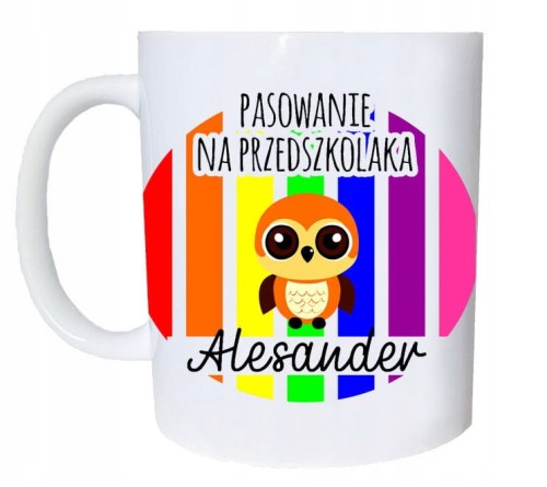 Kubek pasowanie na przedszkolaka ślubowanie imię ucznia szkoła upominek