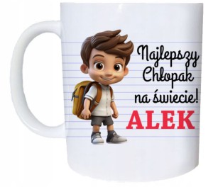 Kubek prezent na Dzień Chłopaka z nadrukiem imię klasa upominek prezent