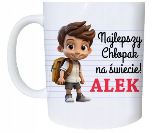 Kubek prezent na Dzień Chłopaka z nadrukiem imię klasa upominek prezent