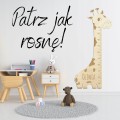 Drewniana miarka wzrostu na ścianę do pokoju dziecka imię Żyrafa ścienna