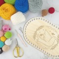 Baza spód do koszyka do szydełkowania dno owalne ze sklejki 27x16cm eko