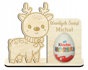 Prezent na mikołajki dla ucznia Kinder Jajko upominek na święta renifer