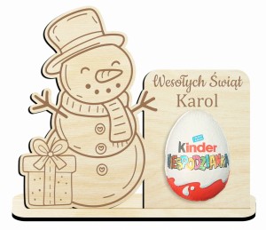 Prezent na mikołajki dla ucznia Kinder Jajko upominek na święta Bałwanek