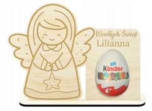 Prezent na mikołajki dla ucznia Kinder Jajko upominek na święta Aniołek