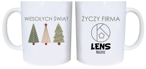 Kubek z własnym nadrukiem logo dla firm prezent z grafiką święta mikołaj