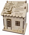 Drewniane pudełko domek na słodycze cukierki prezent Dzień Babci Dziadka