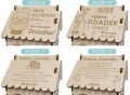 Drewniane pudełko domek na słodycze cukierki prezent Dzień Babci Dziadka