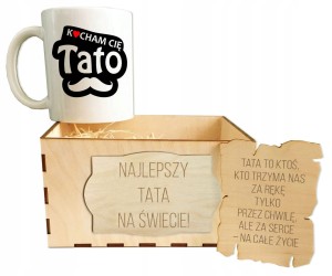 Podziękowanie dla taty prezent na Dzień Ojca dla Taty kubek z imieniem box