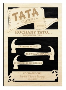 Prezent DZIEŃ OJCA TATY dyplom tabliczka podziękowanie dla Taty Dzień Ojca