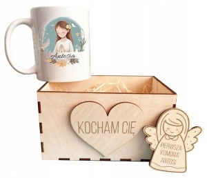 Podziękowania dla Dziadków na Komunię Chrzest prezent zestaw podziękowanie